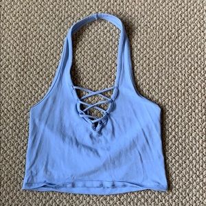 Light blue cropped tank top